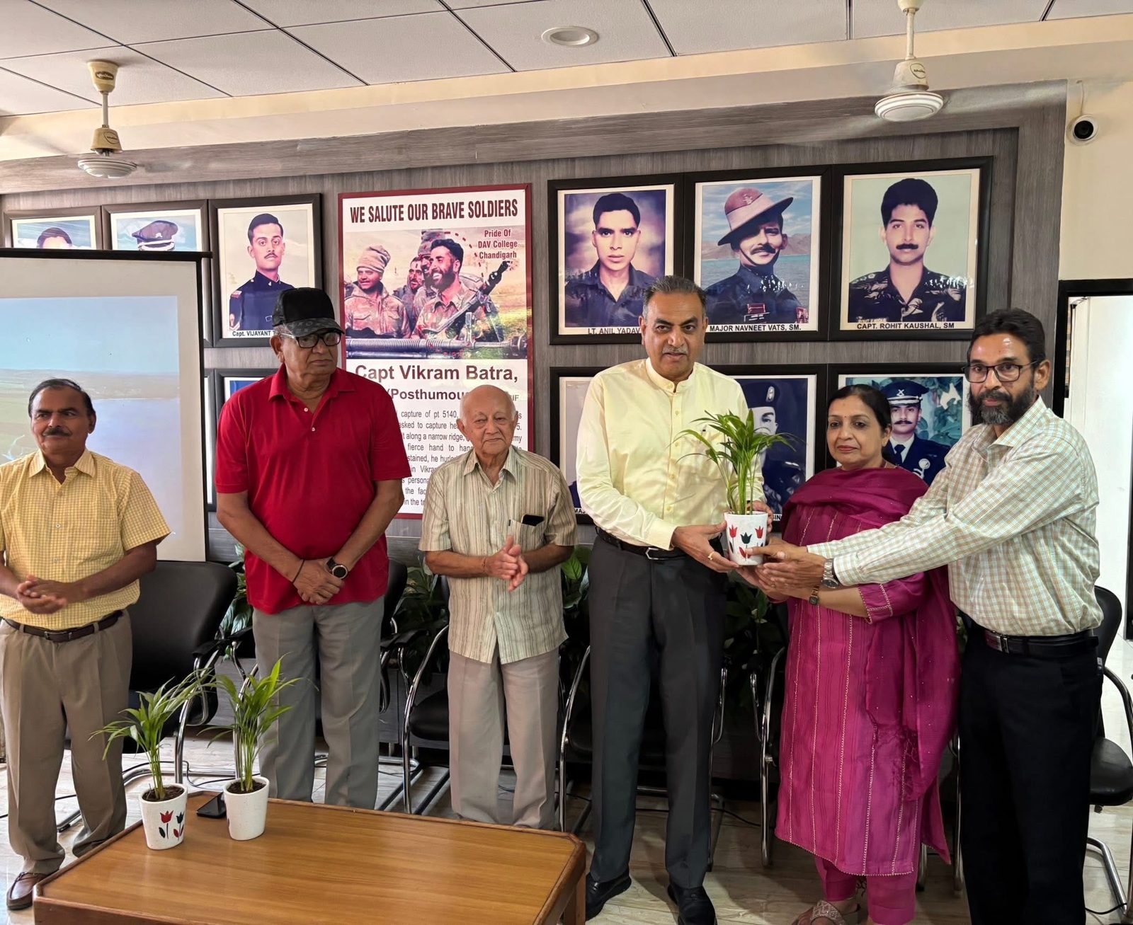Felicitation with a sapling — a DAVOS welcome.